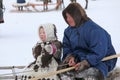 Father and daughter Nenets reindeer herders of Northern Siberia